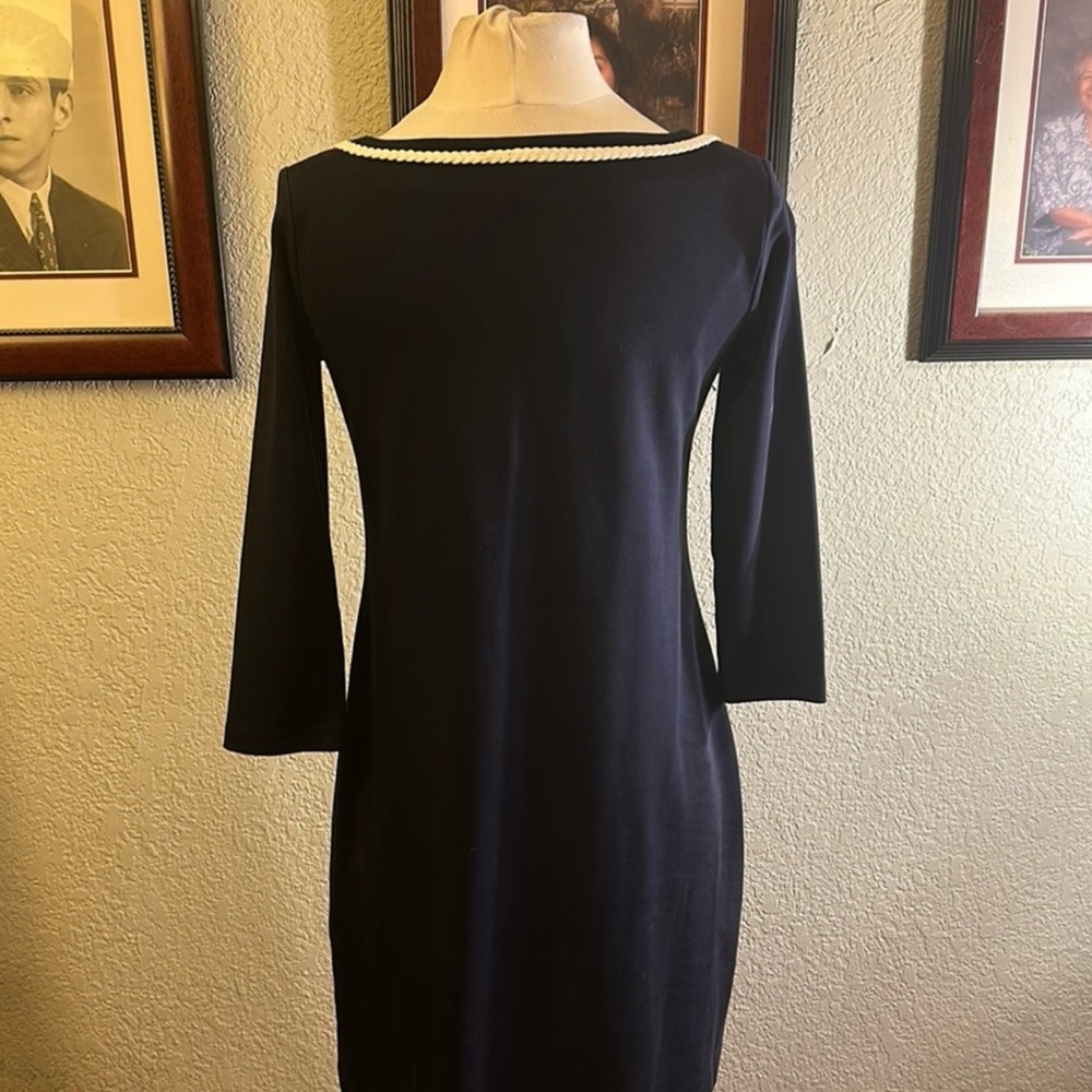 Talbots Black Dress with Soutasche Embroidery - Picture 4 of 4